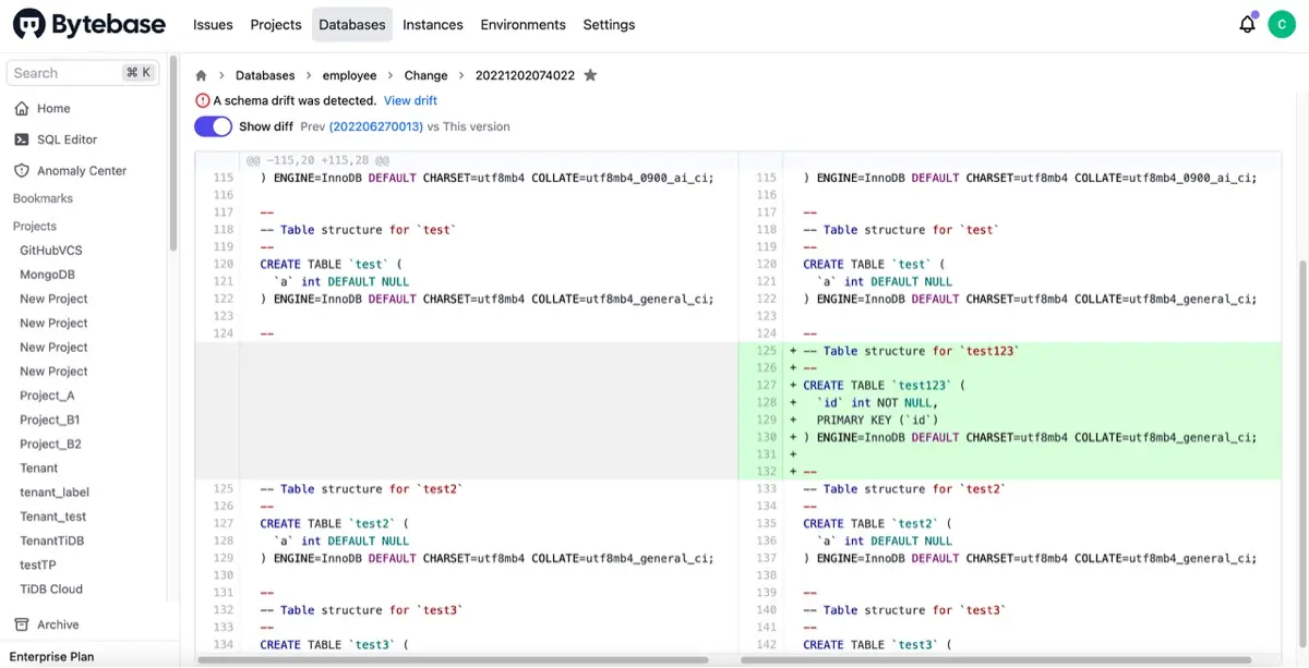 bytebase-change-diff