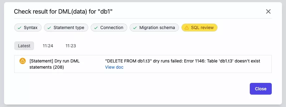 sql-review-statement-dml-dry-run