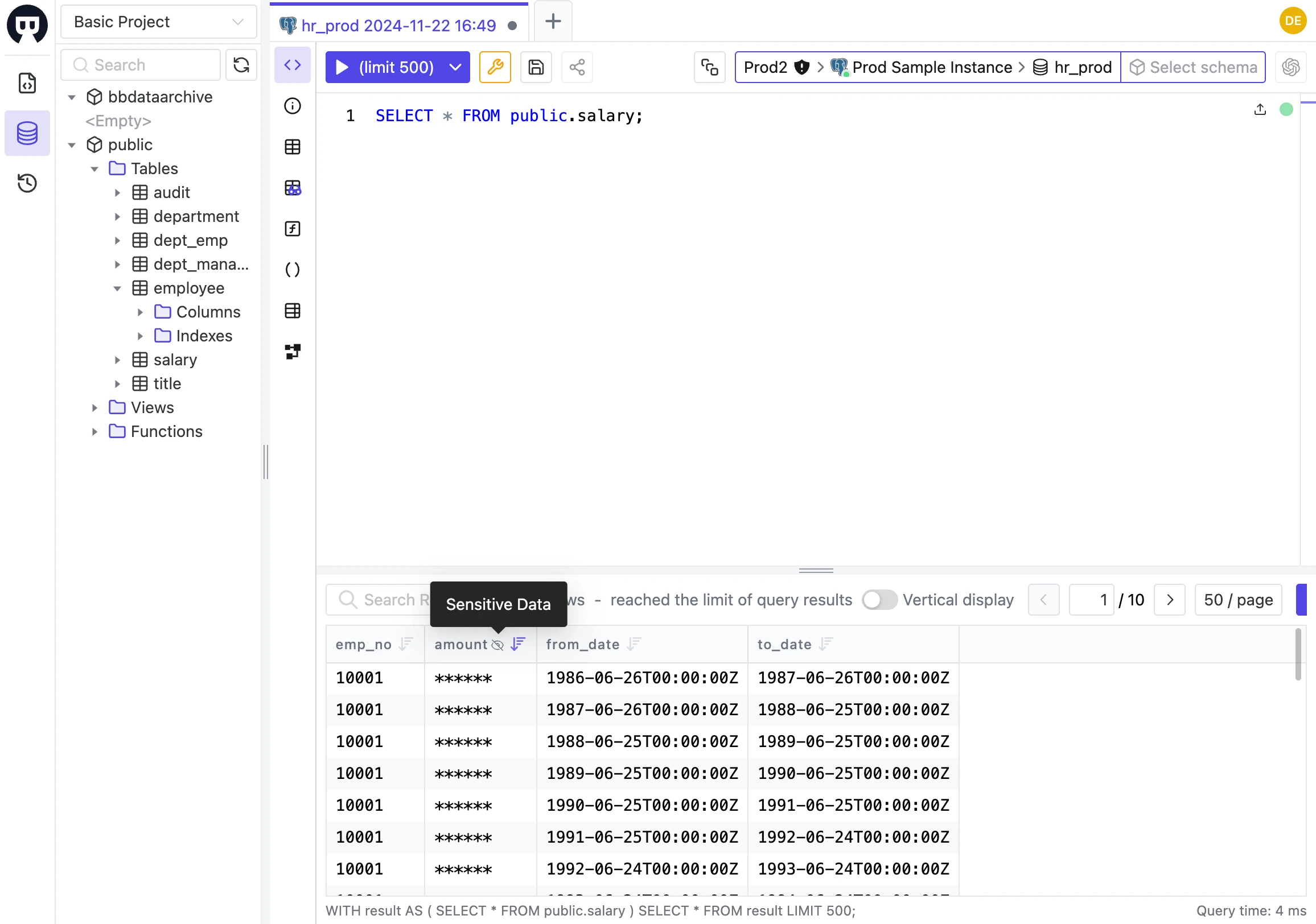 Mask data on the fly